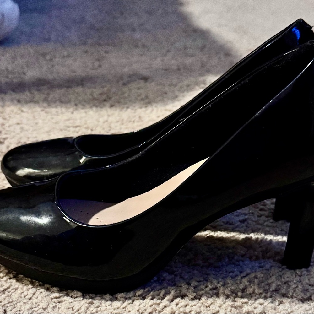 Clarks Shiny Black Women's Heels